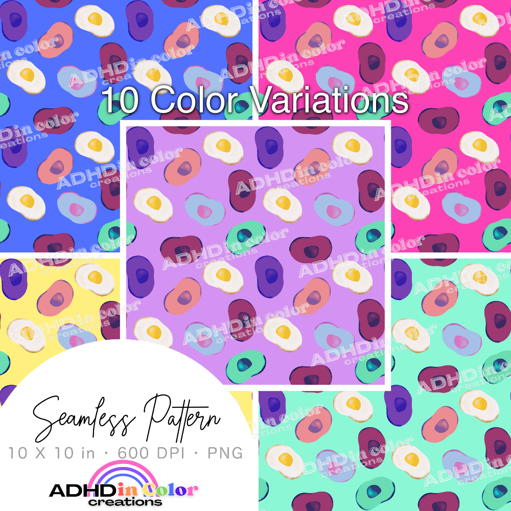 Egg Pop Art Seamless Pattern for Commercial Use