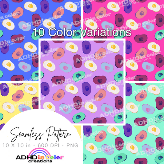 Egg Pop Art Seamless Pattern for Commercial Use