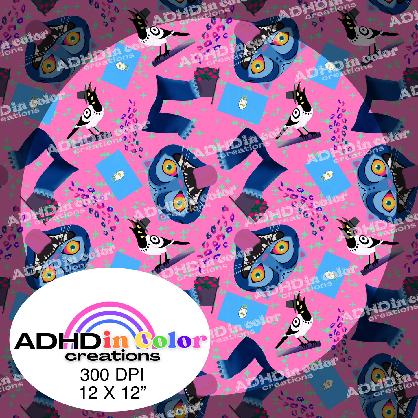 Derp Blue Kitty Blue Envelope Seamless Pattern for Commercial Use